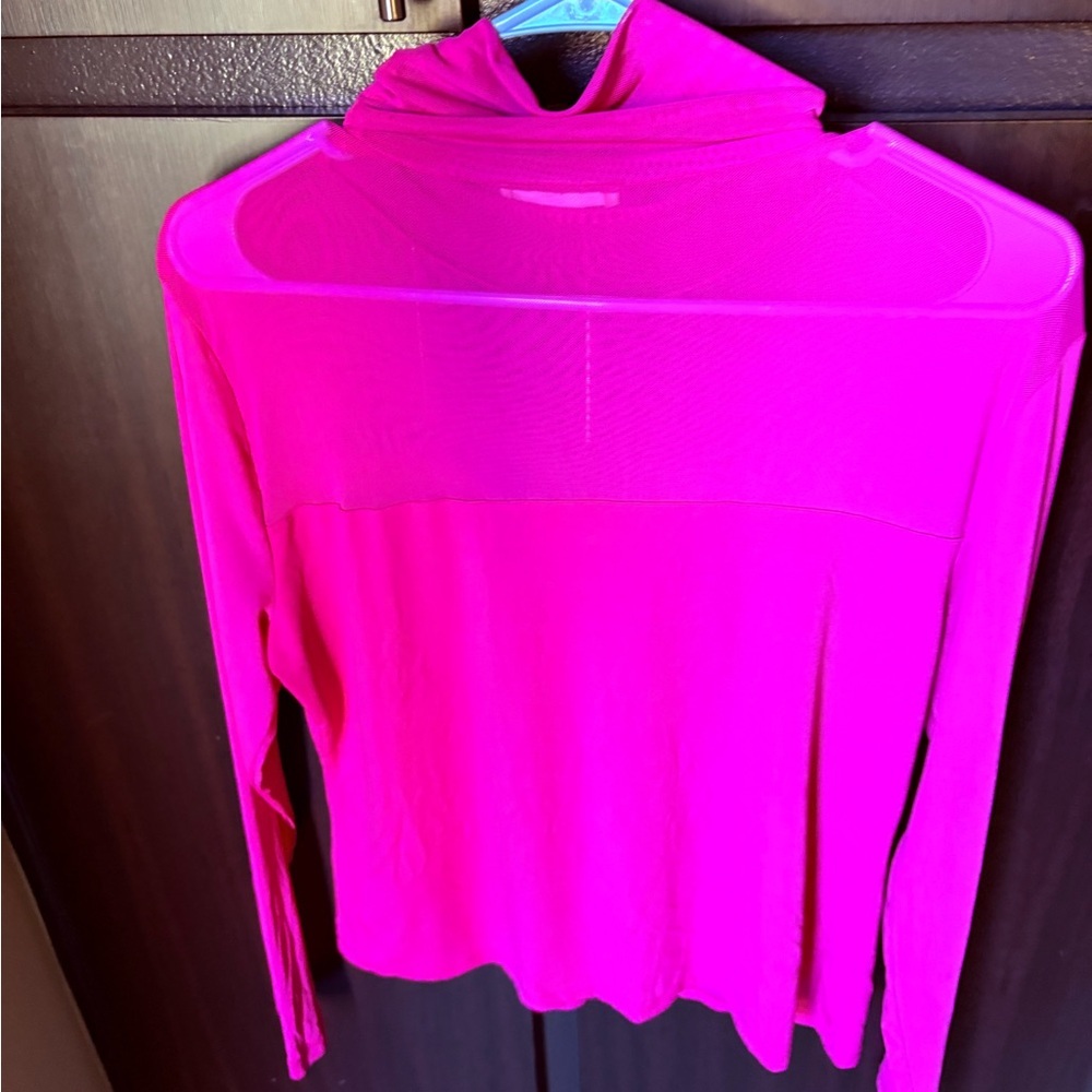Pink Long Sleeve Mandarin Collar Blouse - Picture 4 of 4